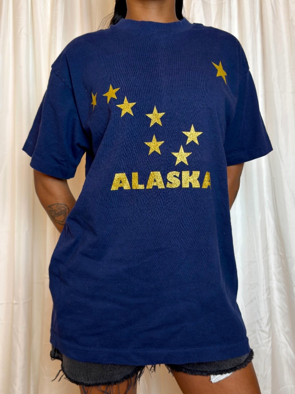 Vintage Alaska Big Dipper State Flag Single Stitch Navy T-Shirt